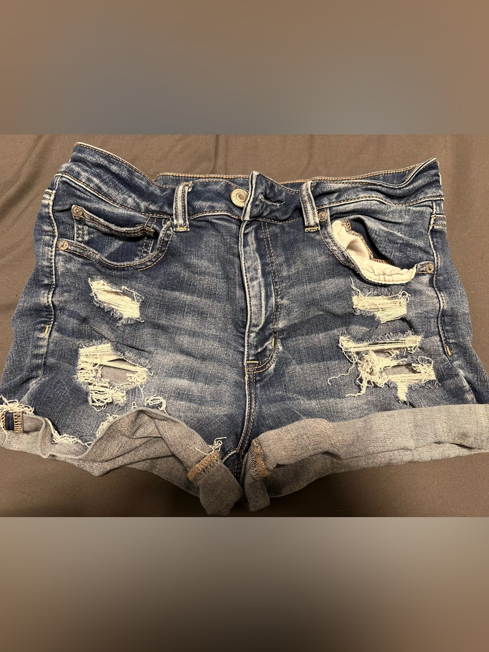 American Eagle Outfitters Distressed Denim Cutoff Shorts - Blue